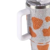 A new generation of plastic diamond cow pattern insulated cup, car stainless steel cup, creative diamond-encrusted handle straw insulated cup Specification image